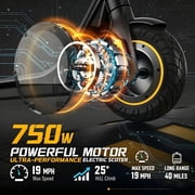 750W Electric Scooter for Adults, Up to 19 MPH & 21 Miles Long Range E-Scooter, 10.5 Pneumatic Tires, App Control, Folding Commuter Motorized Scooter with Turn Signals