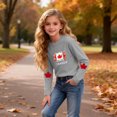 thumbnail image 4 of ITSAME Long Sleeve T-Shirts for Girls, Fashion Print Crewneck Cotton Kids Casual Comfortable Pullover Tee Gray Size 4T, 4 of 8