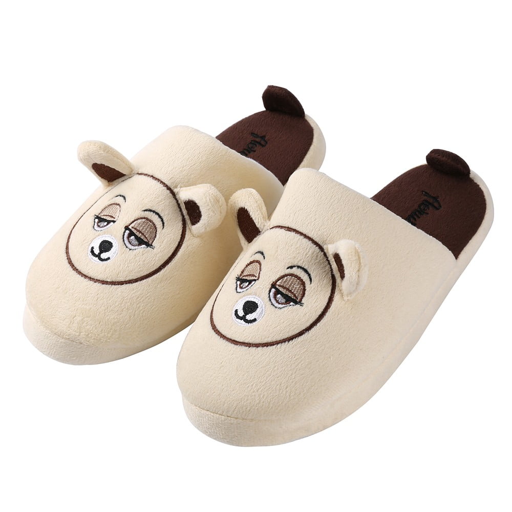 Women Panda Tail Slippers Warm Winter Home Shoes Indoor Slippers Plush Slipper 