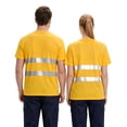thumbnail image 4 of TOMVIGX Mens Shirts Short Sleeve Breathable Quick Dry Running Outdoor Athletic Workout Shirts High Visibility Reflective Safety Moisture Wicking Shirts Yellow M, 4 of 6