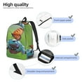 thumbnail image 3 of Disketp Butterfly Landing On Head Dumpy Frog print Canvas Backpack Lightweight Travel Daypack Student Rucksack Laptop Backpack-Small, 3 of 5