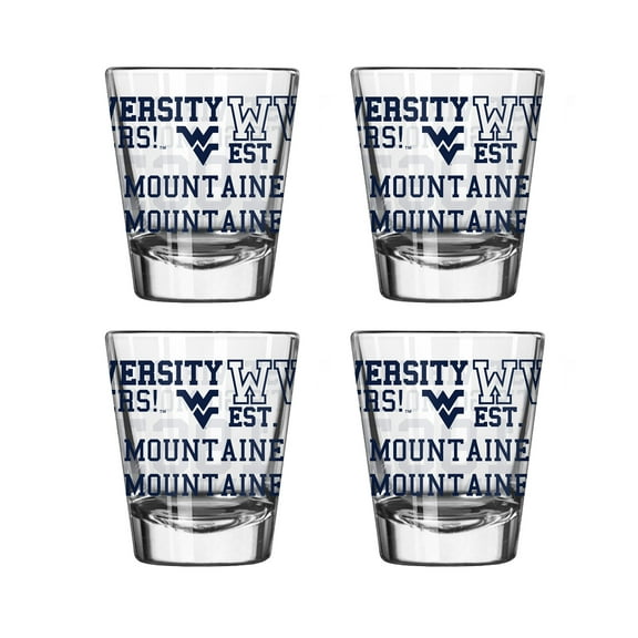 Logo Brands West Virginia Mountaineers 4-Pack 2oz. Shot Glass Set
