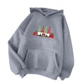 thumbnail image 1 of Chandail en Molleton d'Hiver pour Femmes, Hoilidy de Noël, Blouse Mi-Longue Ample, Col Rond Chaud, Cardigan Imprimé Xmas, Pull à Capuche Mode, 1 of 5