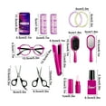 thumbnail image 3 of Set de juego de corte de cabello simulado | Herramientas de accesorios de aseo de plástico | Kit de peluquería Simul | Conjunto de herramientas de estilo realista | 13 Piezas | Morado, 3 of 6