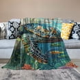 thumbnail image 2 of Orinice Turtle Fish Water Warm Lightweight Blanket Soft Fleece Blankets Throw Blanket for Living Rooms Sofa Decor Cow Gifts All Seasons Long-Lasting Blanket 50x60in, 2 of 6