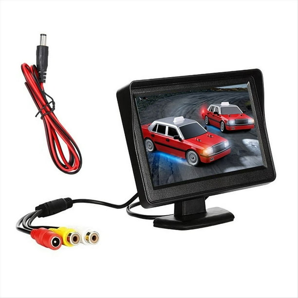DC 9V-24V Kit de Monitor Retrovisor Coche 4,3 Pulgadas TFT LCD Cámara Visión Trasera Estacionamiento Marcha Atrás Sin