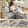 thumbnail image 3 of 79" Convertible Sectional Sofa Set, Small L Shaped 3-Seat Couch with Reversible Chaise and Accent Chair, Modern Linen Sofas Couches for Living Room, LightGrey, 3 of 7