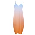 thumbnail image 4 of ICHUANYI Clearance Women Loose Pocket V-Neck Gradient Printing Sleeveless Loose Casual Sling Long Dress(Purple, S) ICHUANYI WER2023081110348, 4 of 5