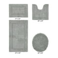 thumbnail image 2 of Better Trends Bathroom Rugs 4 Piece Set 100% Cotton Soft Seat Covers, Water Absorbent, Reversible, Machine Washable for Bathroom Decor Toilet Base Contour, Lid Cover Silver Lux Collection, 2 of 4