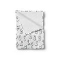 thumbnail image 2 of Numbers Soft Flannel Fleece Throw Blanket, Monochrome Cartoon Style Hand Drawn Doodles Children Educational Illustration, Cozy Plush for Indoor and Outdoor Use, 70" x 90", Black White, by Ambesonne, 2 of 5