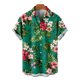 thumbnail image 2 of Camisas De Vestir Para Hombre Casual Hombres Solapa Estampado Manga Corta Puños Botón Puerto Estilo Floral Camisa Sand Beach Hawaiianss Summer Top (Green, XL), 2 of 3
