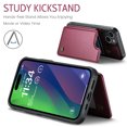 thumbnail image 3 of Mantto Case for iPhone 15 with Card Holder, Retro PU Leather RFID Blocking Credit Card Slots Double Magnetic Clasp Flip Kickstand Shockproof Phone Cover for iPhone 15,Winered, 3 of 9
