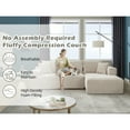 thumbnail image 3 of SEENYOO 108.7" Lounge Sofa, Beige Sofa Bed for Living Room, Modular L-Shape Cloud Couch with Memory Foam & Oversized Chaise, 3-Seat Sectional, 3 of 10