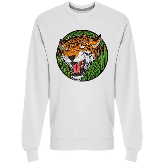 Jaguar Head Forest  Sweatshirt Men -Image by Shutterstock, Male Large