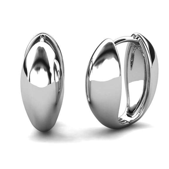 Cate & Chloe Emersyn 18k White Gold Plated 14mm Huggie Hoop Earrings for Women, Gift for her