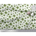 thumbnail image 2 of Soimoi White Georgette Viscose Fabric Clover Leaves Floral Print Print Fabric by the Yard 44 Inch Wide, 2 of 3