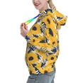thumbnail image 2 of Daiia Blue Striped Sunflower Pattern Women's Fashion Hoodies & Sweatshirts with Kangaroo Pocket Hooded Sweatshirt with Eye-catching Drawstrings-XX-Large, 2 of 7