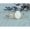 thumbnail image 3 of Oval Cut Lab-Created Diamond Solid Opal Wedding Ring 14K Rose Gold Plated sterling Silver Ring- October Birthstone- Engagement Ring, 3 of 5