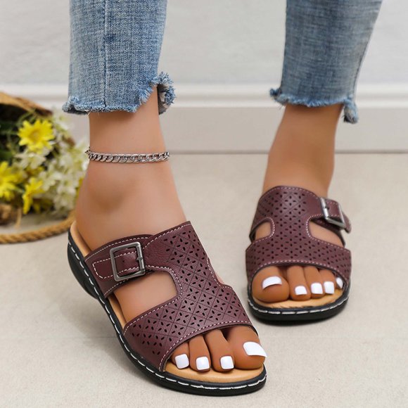 ZKCCNUK Summer Plus Size Orthopedic Sandals for Women's Summer Fashion Casual Comfortable Slippers Platform Slope Heel Slippers Arch Support Sandals Women's on Clearance