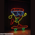 thumbnail image 2 of Craftnamesign Pizza SkateBoard Neon Sign, SkateBoard Wall Art, Pizza Wall Decor, 2 of 4