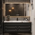 thumbnail image 2 of American Retro Oak Solid Wood Bathroom Cabinet Rock Ceramic Washbasin Luxury Bathroom Vanity Sink Cabinet  Bathroom Furniture My Lux Decor Round, 2 of 23