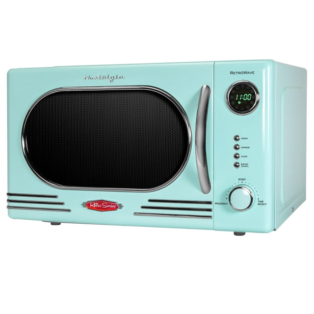Nostalgia NRMO11AQ6A Horno microondas para encimera, 1,1 pies cúbicos. pies, aguamarina