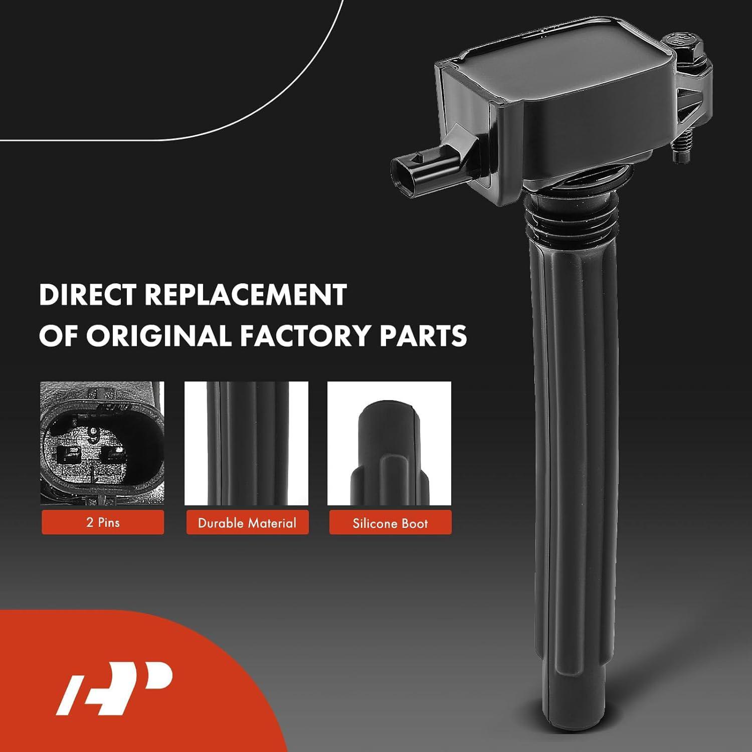 A-Premium Set of 4 Ignition Coil Pack and Iridium Spark Plugs Compatible with Jeep Cherokee 2014-2020 Compass 2018-2020 Renegade 2015-2020 & Chrysler 200 & Ram ProMaster City & Dodge Dart Fiat 500X