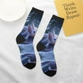 thumbnail image 4 of Kids Girls Boys Socks - Winter Axolotl in Frozen Pond B Comfort Breathable Crew Socks for Boys Girls Kids, Soft Athletic Running Socks for Boys Socks 6-10 Years Old, 4 of 6