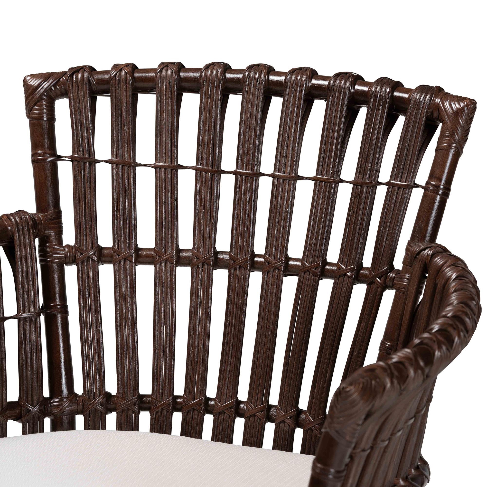 bali & pari Brooklyn Boho Arm Chair, Very Dark Brown