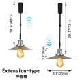 thumbnail image 3 of FSLiving Adjustable Height Track Pendnat Light J-Type Retractable Lift Track Spotlight with Telescoping Rod Adjustable Gimbaled Lamp-Post Juno Track DIY Retro Cover Lamp, Grey - 3 Lights, 3 of 7