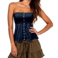 thumbnail image 1 of Top corto sin tirantes de moda - Informal para primavera/verano - Combínalo con vaqueros - Poliéster spandex transpirable - Tallas S-XXL, 1 of 4
