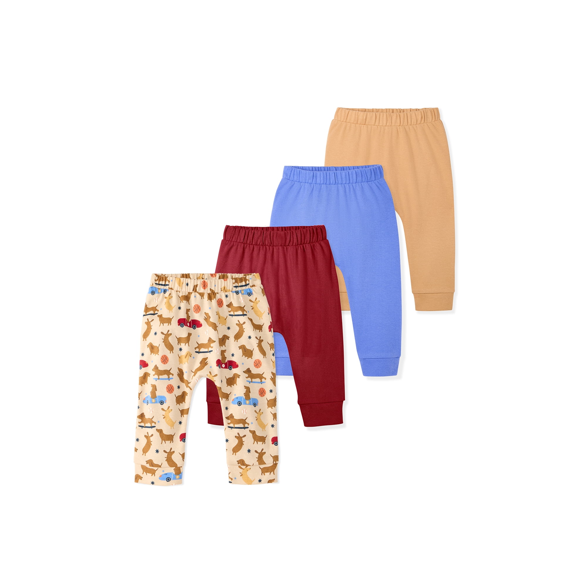 Garanimals Newborn & Baby Boy 100% Cotton Pull-On Jogger Pants, Sizes 0–24M, Single & 4-Pack
