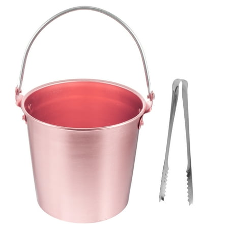

1Pc Fried Chicken Bucket Aluminum Ice Cooler Bar Ice Bucket Ice Tong Snack Container