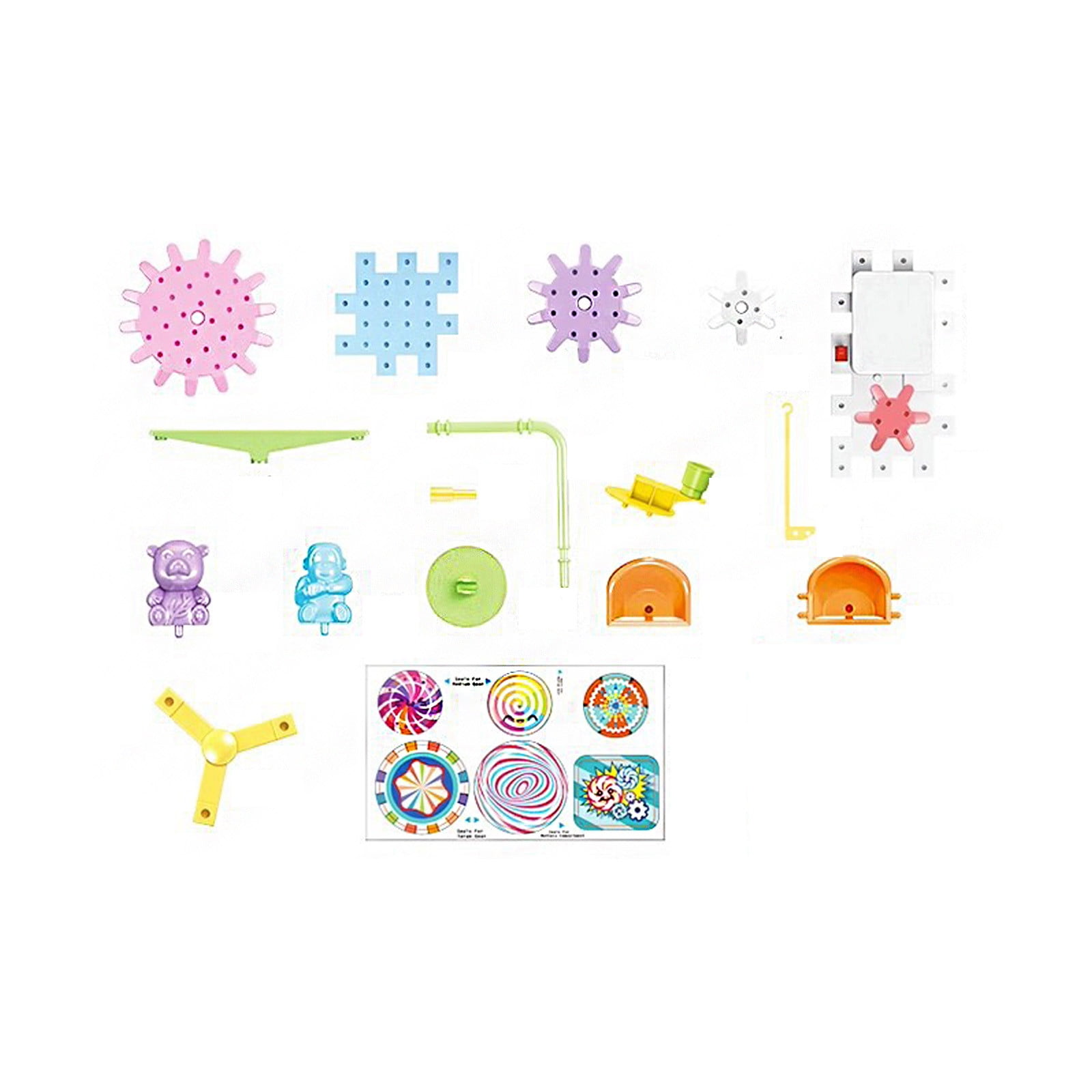 Kyusrd Toys Savings Items for Kids!166pc DIY Building Block Wheel Rotating Building Block Track Car Children Puzzle Early Assembly Of Large Toys