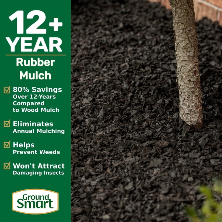 GroundSmart® 12+ Year Black Rubber Mulch Nugget, 0.8 Cu ft