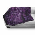 thumbnail image 3 of Indigo Soft Flannel Fleece Throw Blanket, Retro Style Vintage 60s 70s Inspired Dots Circles on Grunge Backdrop, Cozy Plush for Indoor and Outdoor Use, 70" x 90", Eggplant Purple, by Ambesonne, 3 of 6