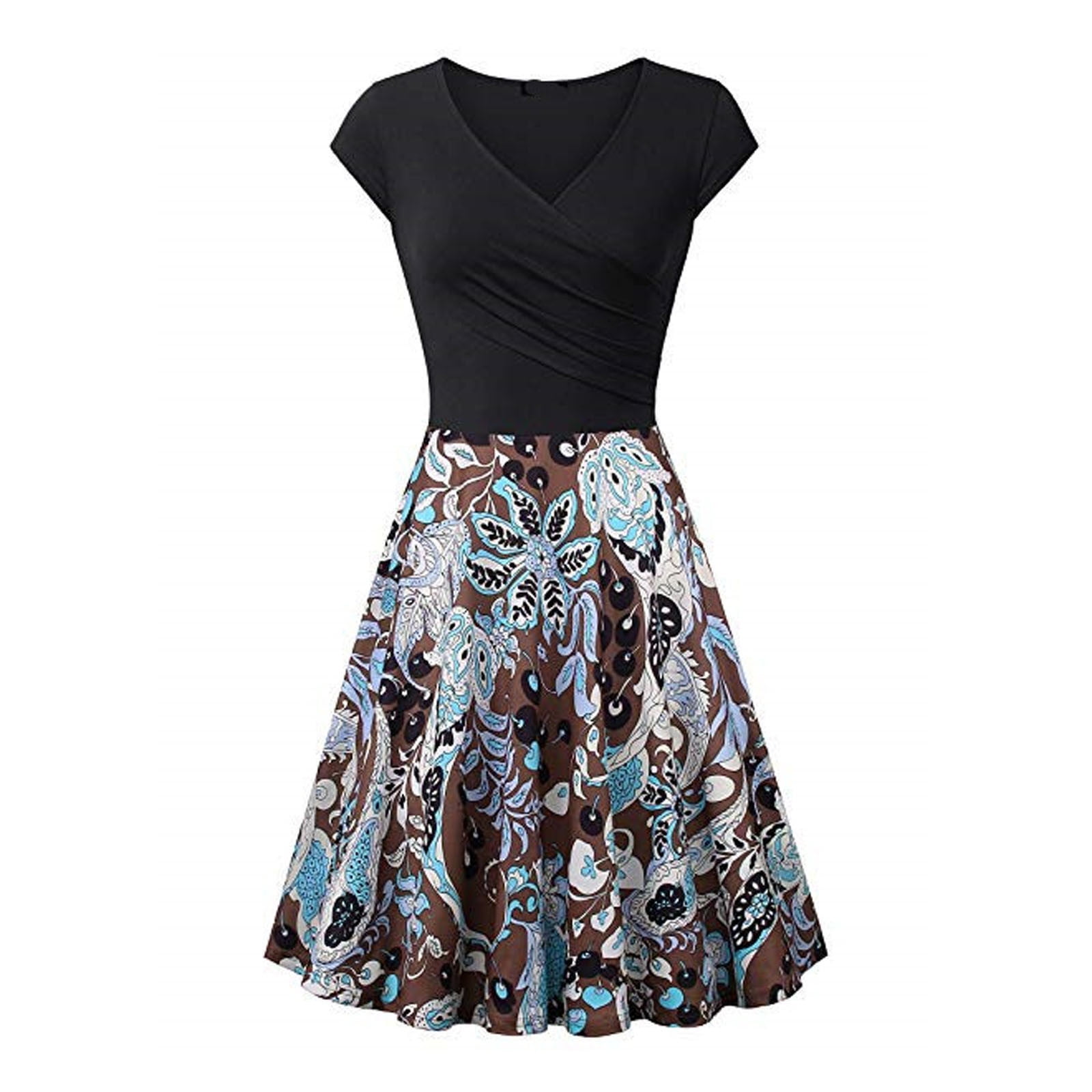 Summer Dresses For Women 2023 Clearance-Sale Short Sleeve V-Neck Dress ...