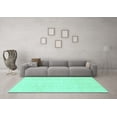 thumbnail image 3 of Ahgly Company Indoor Square Solid Turquoise Blue Modern Area Rugs, 7' Square, 3 of 4
