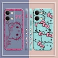 thumbnail image 4 of Case For OPPO RENO 10 8 8T 7 6 5 4 3 LITE 5G PRO PLUS Colour Simple Liquid Silicone Case Cover Funda Pink Hello K-Kitty, 4 of 5