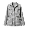 thumbnail image 5 of Tqcoqu Women's Polka Dot Oversized Jacket, Lapel Zip Up Casual Waterproof Coat with Multiple Pockets,Women's,Size S-XXXL, 5 of 8