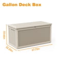 thumbnail image 3 of Joxxoaa 260 Gallon Resin Deck Box Outdoor Storage Box with Lockable Lid, Waterproof for Patio Cushions, Gardening Tools & Exercise Equipment(Grey), 3 of 7