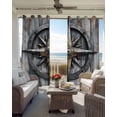 thumbnail image 6 of Vintage Coastal Blackout Curtains for Bedroom Living Room Darkening Curtains 63 Inches Long Compass Nautical Summer Beach Window Curtain 2 Panels Set Insulated Window Treatment Grommet Drapes 52"x63", 6 of 9