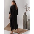 thumbnail image 3 of Bsubseach Women's Kaftan Black Bikini Cover up Maxi Dress V Neck Bathing Suit Cover Ups, 3 of 5