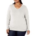thumbnail image 1 of walmart Essentials Womens Lightweight V-Neck Sweater, 1 of 8