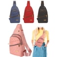 thumbnail image 1 of Mochila bandolera Luxtrada para mujer, ideal para el pecho, viajes, deportes, correr, senderismo, color rojo., 1 of 8