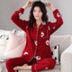 thumbnail image 2 of Pijama de algodón 100% para mujer, ropa de dormir cálida, color rosa, a la moda, 2021, 2 of 4