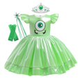 thumbnail image 1 of Disney divertido Mike Wazowski niñas princesa vestido niños Navidad carnaval cumpleaños fiesta Cosplay monstruo Universidad disfraz 2T (etiqueta 90) Gao Jinjia LED, 1 of 2