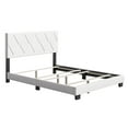 thumbnail image 6 of Boyd Sleep Charlat White Faux Leather Queen Size Fully UpholsteWhite Platform Bed Frame with Adjustable Headboard, Qualified Box Spring or Foundation Required for Use, 6 of 14