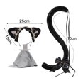 thumbnail image 2 of Juego de orejas y cola de gato | Diadema de orejas de gato peludo con cola | Accesorios para disfraz de gato de fiesta de Halloween MFZFUKR CPB-SSW2290-1, 2 of 5