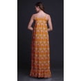 thumbnail image 2 of Bimba Robe de Nuit Orange à Feuilles Florales et Roses Imprimées pour Femmes Longue à Bretelles Spaghetti Robe Maxi Vêtement de Nuit Robe X-Grand, 2 of 5